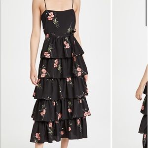 Likely Floral Tiered Tie Waist Midi